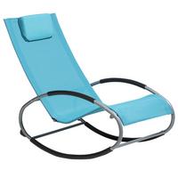 GARTENLIEGE Schaukelfunktion blau Campo - Blau, Metall (62/88/107cm) - Beliani