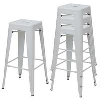 BARHOCKER METALL Weiß 4er-Set - Weiß, Metall (43/77/43cm) - MCW