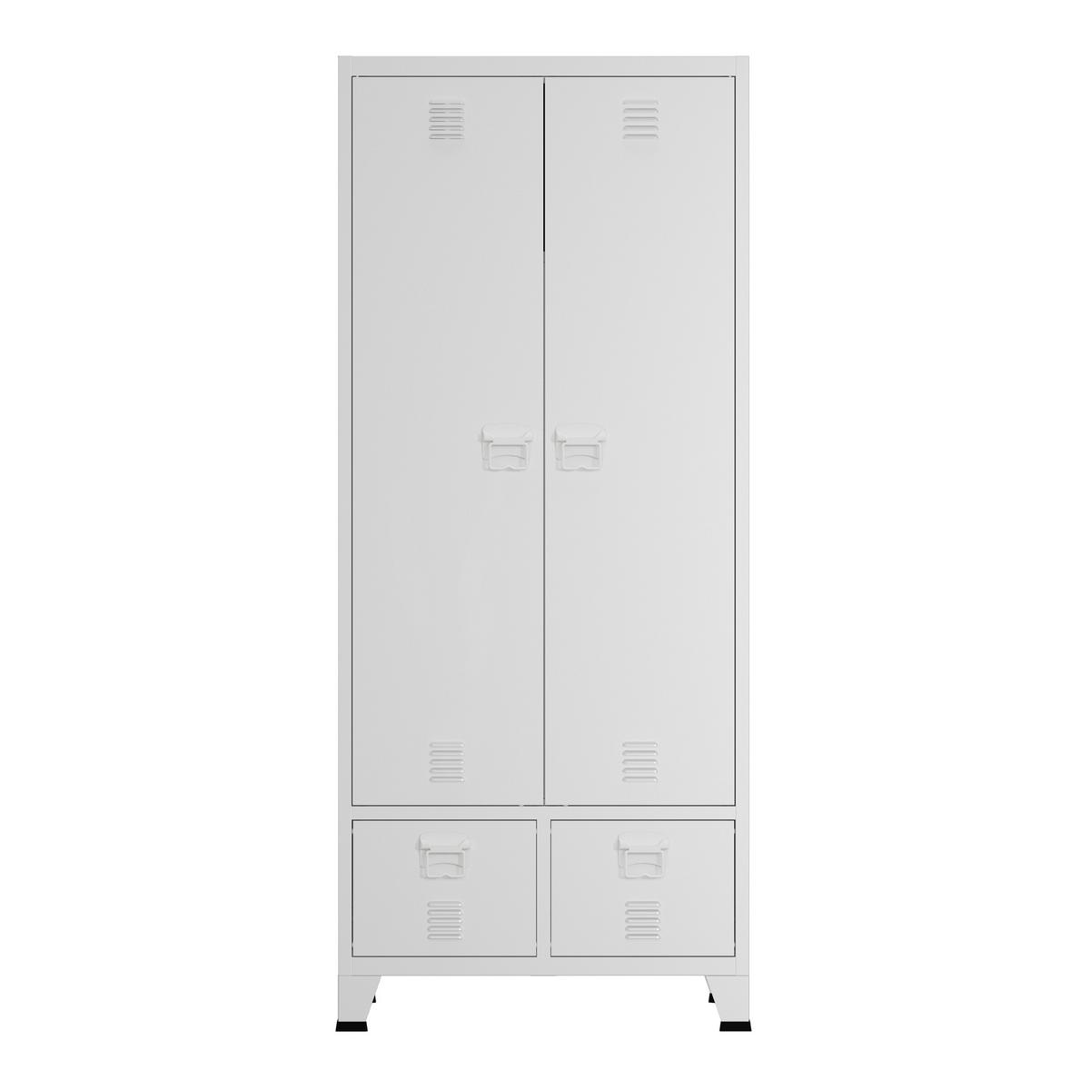 KLEIDERSCHRANK Hankasalmi - Weiß, Metall (90/180/40cm) - [en.casa]