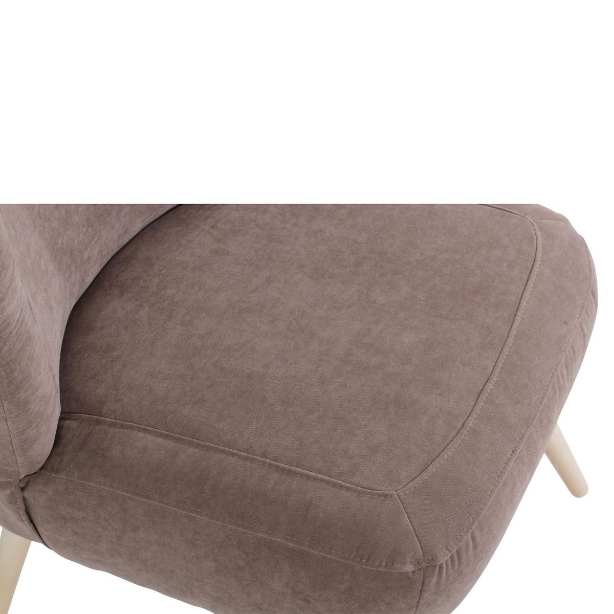 SESSEL Kathy Bezug Veloursstoff Buche natur / sahara - Beige, Kunststoff (70/86/69cm) - 58aufmkessel