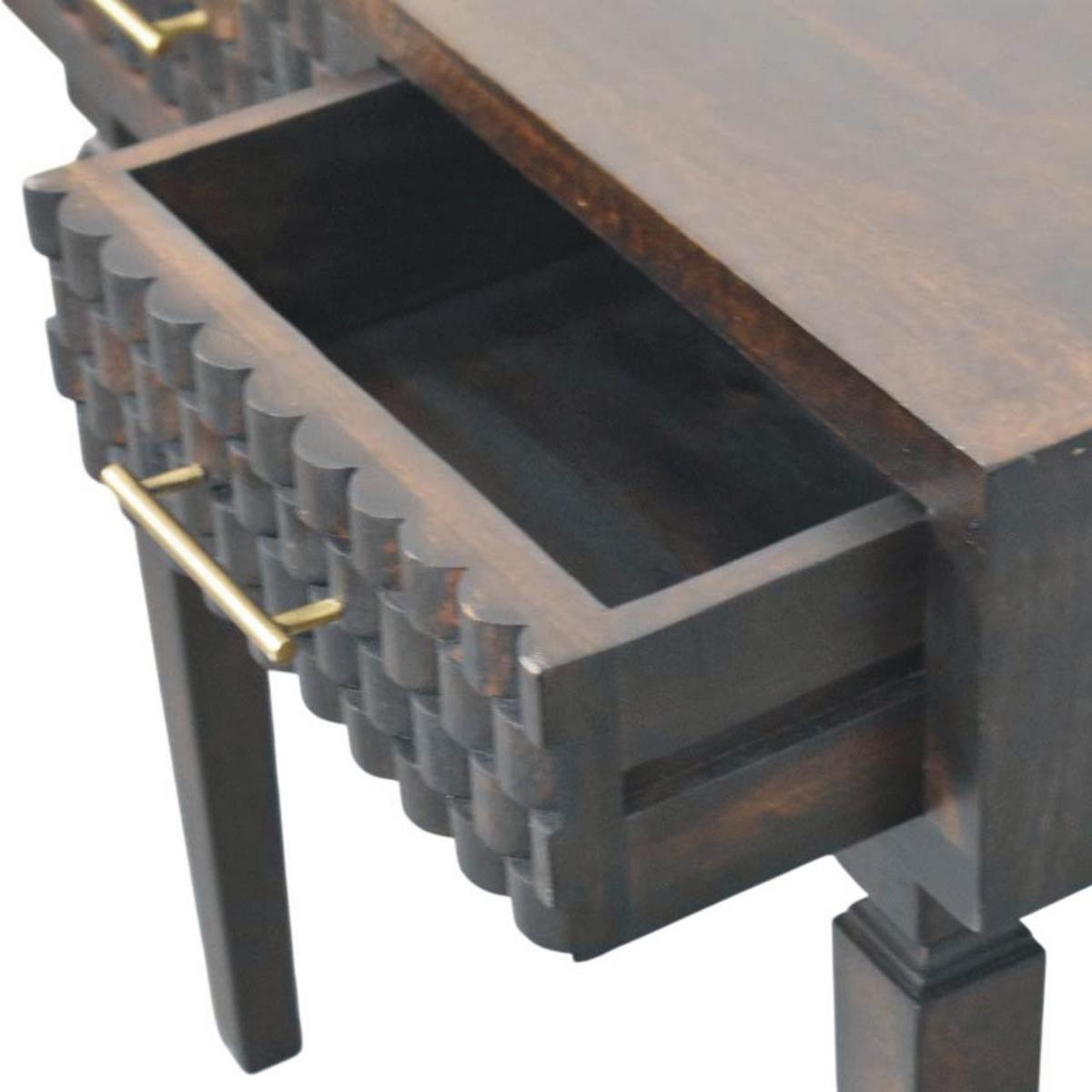 KONSOLENTISCH Rich-Velvet-Mocha-Finish, 2 Schubladen, Dunkelbraun - Dunkelbraun, Holz (80/35/82cm) - Artisan Furniture
