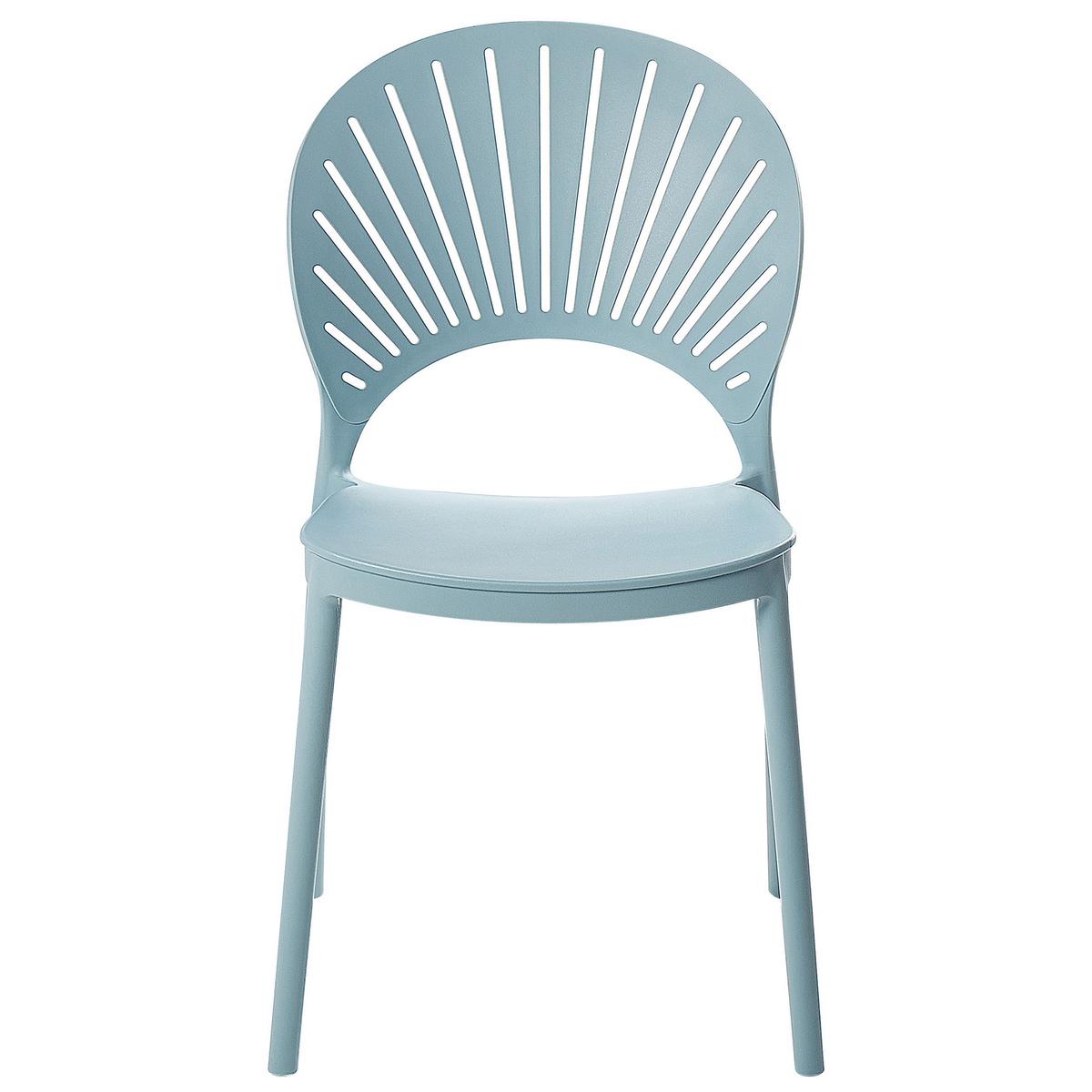 GARTENSTÜHLE 4er-Set Kunststoff blau Ostia - Blau, Kunststoff (46/83/51cm) - Beliani