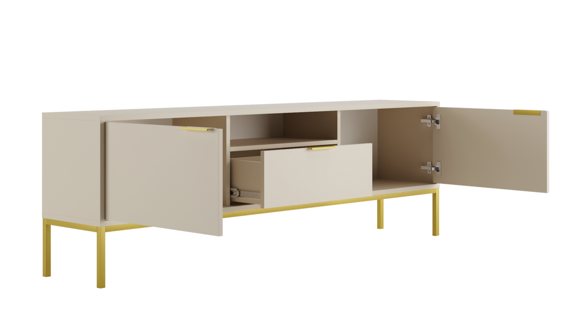 LOWBOARD Austin II 33/56,4/175 cm - Kaschmir/Goldfarben, Holzwerkstoff (33/56/175cm) - RAUMHIRSCH FURNITURE