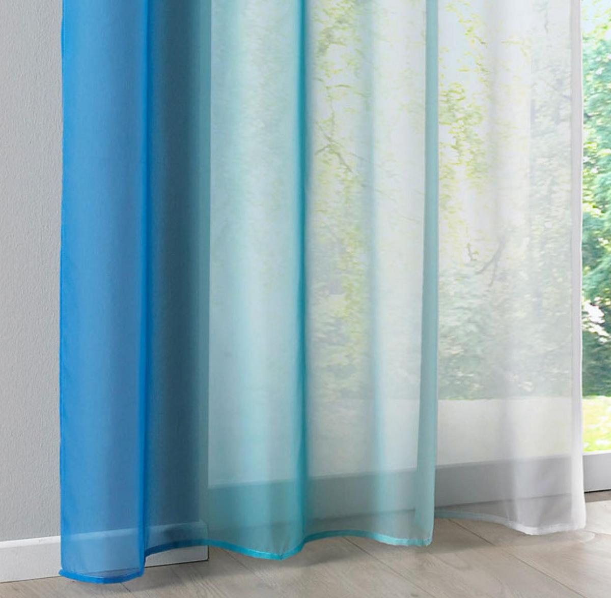 VORHANG 2ER SET »Modena« HxB 175x140 cm Blau - Blau, Textil (140/175cm) - Gardinenbox