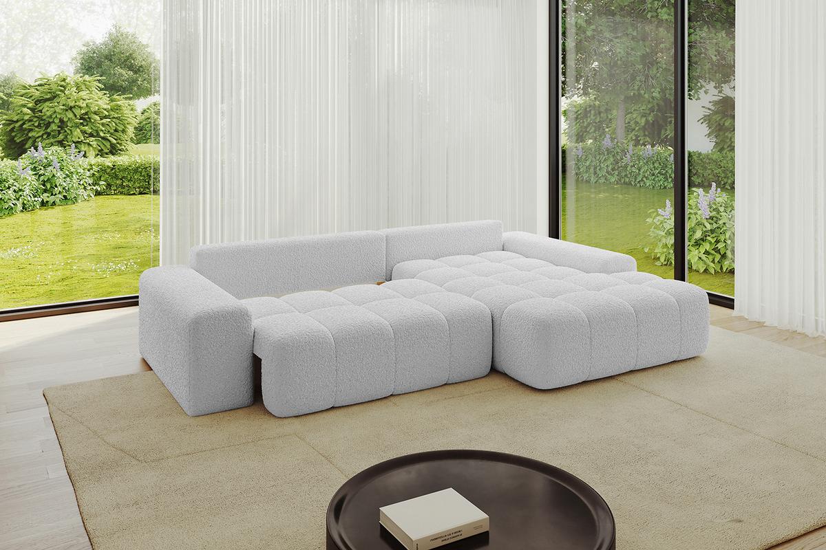 ECKSOFA Ottomane Rechts ENSI-L - 267x164x69 cm Hellgrau - Hellgrau, Holzwerkstoff/Kunststoff (164/267cm) - ALTDECOR