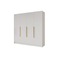 KLEIDERSCHRANK - PORTO - 200 - Weiß - Goldfarben/Weiß, Holzwerkstoff (200/200/51cm) - ALTDECOR