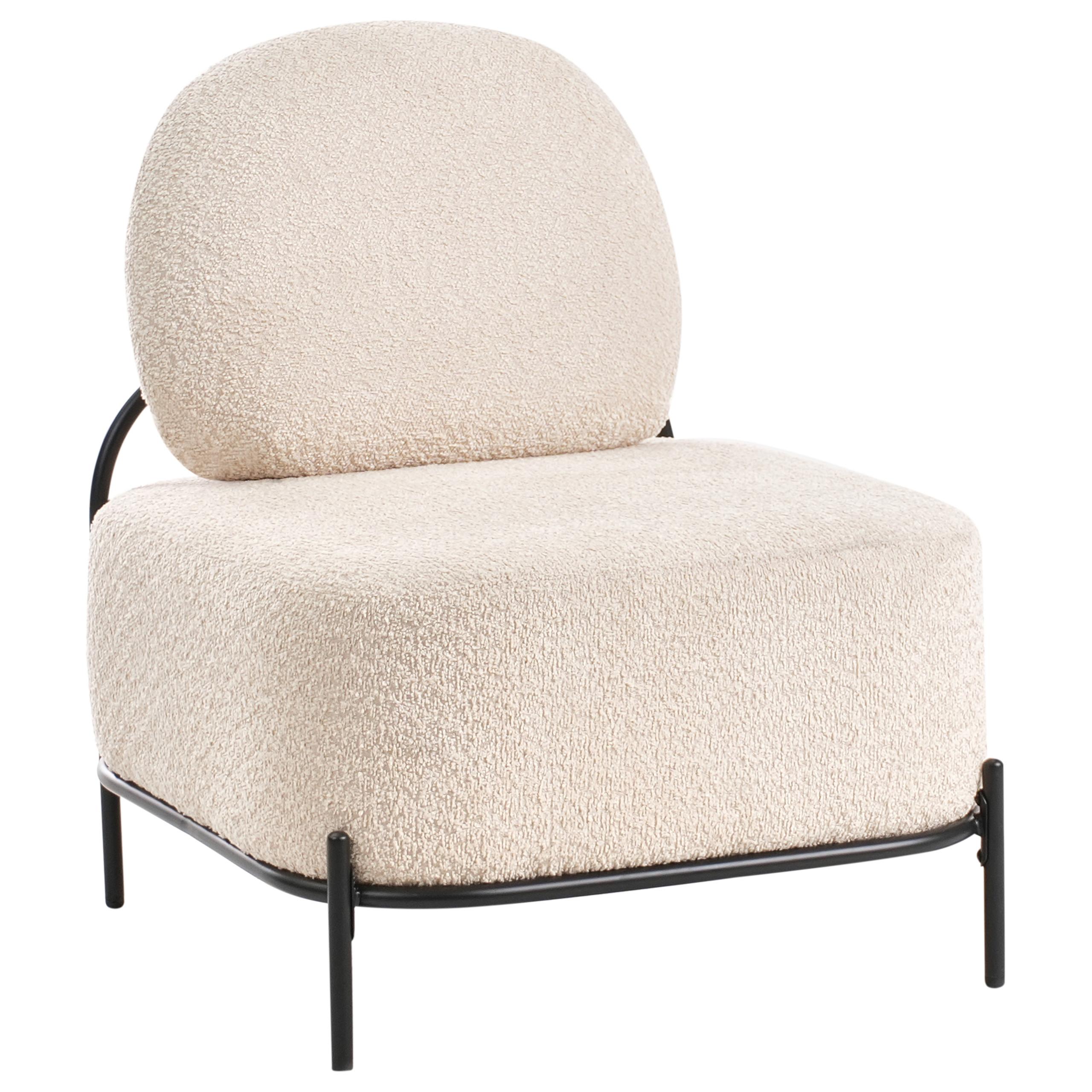SESSEL Beige Lunde - Beige/Schwarz, Textil (67/81/74cm) - Beliani
