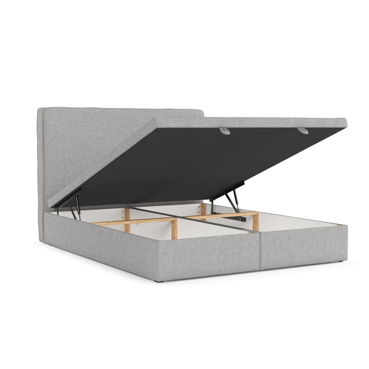 POLSTERBETT Hush mit Stauraum 120/200 cm Grau im Megan Stoff - Schwarz/Grau, Holz/Holzwerkstoff (120/200cm) - AltaBeds