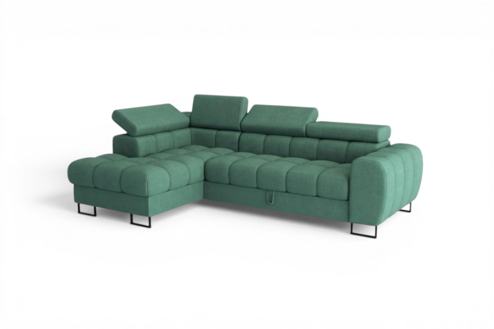 ECKSOFA Bastien Mit Schlaffunktion - Grün, Holzwerkstoff/Textil (170/260cm) - Fun Möbel