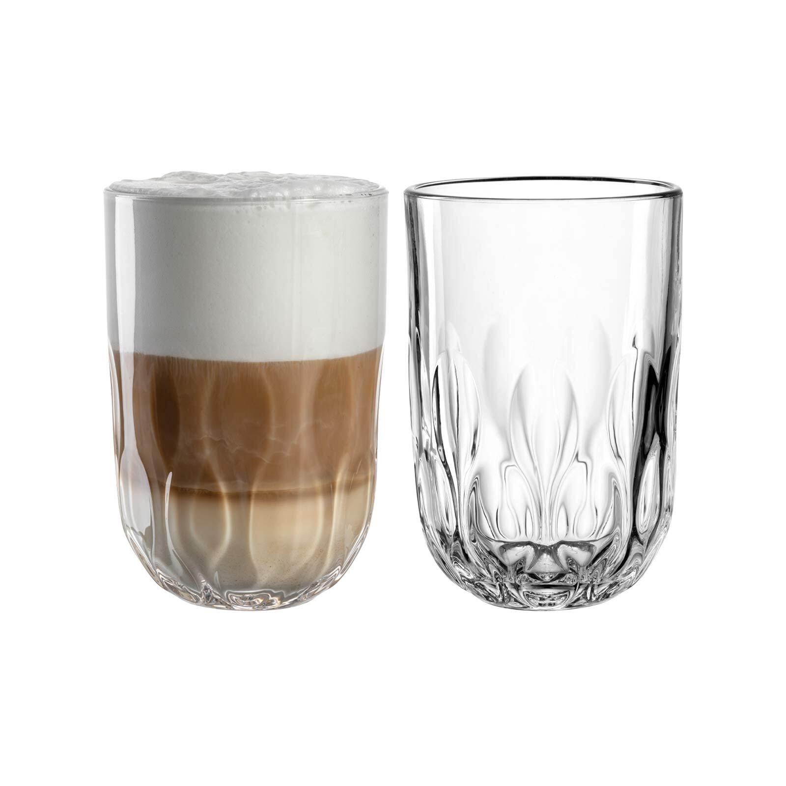LATTE MACCHIATO GLÄSER (3) Gocce transparent 390 ml 2er Set - Transparent, Glas (0.39L) - Leonardo Living