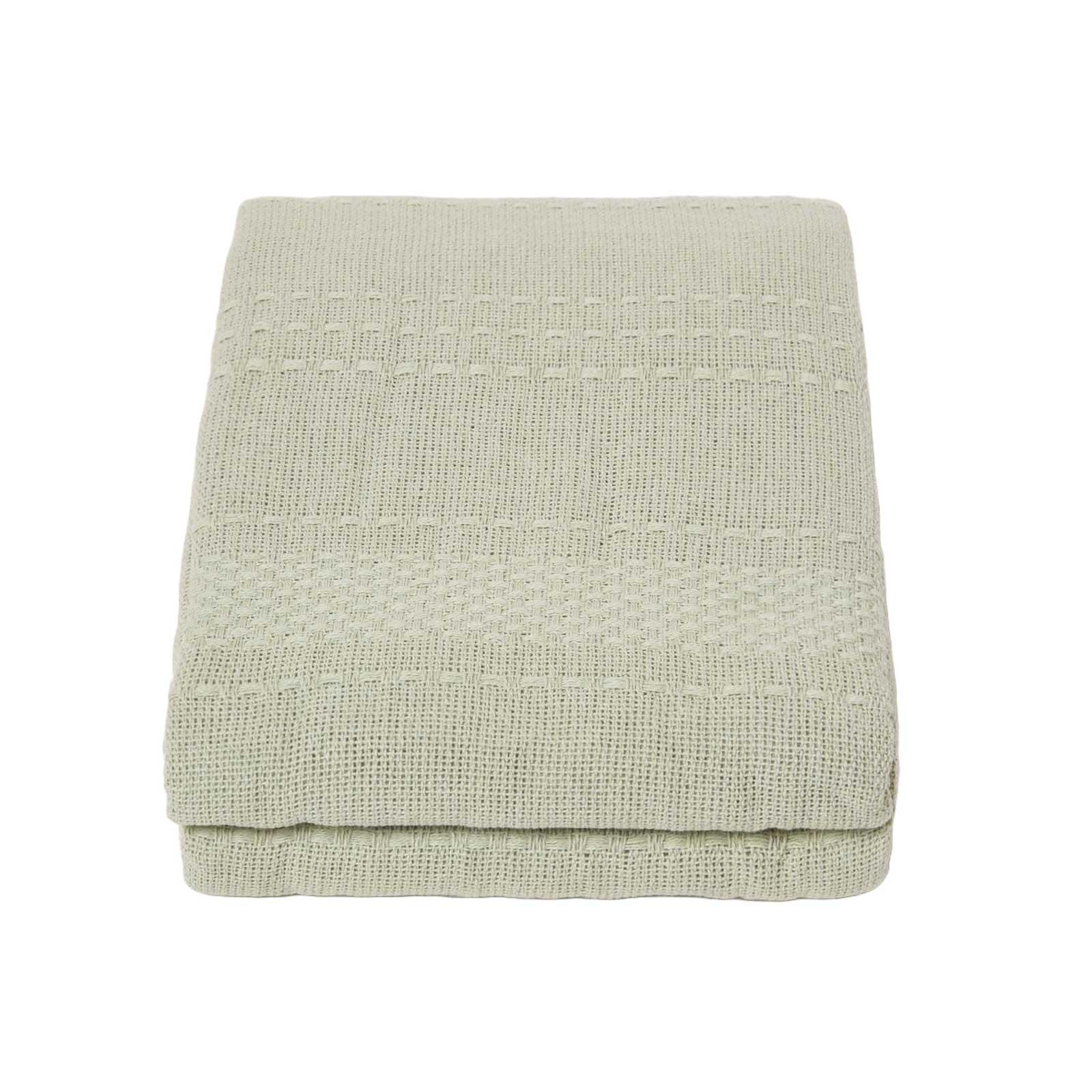 TAGESDECKE Kashi 255/360 cm, Baumwolle mit Fransen - Salbeigrün, Textil (255/360cm) - Homescapes