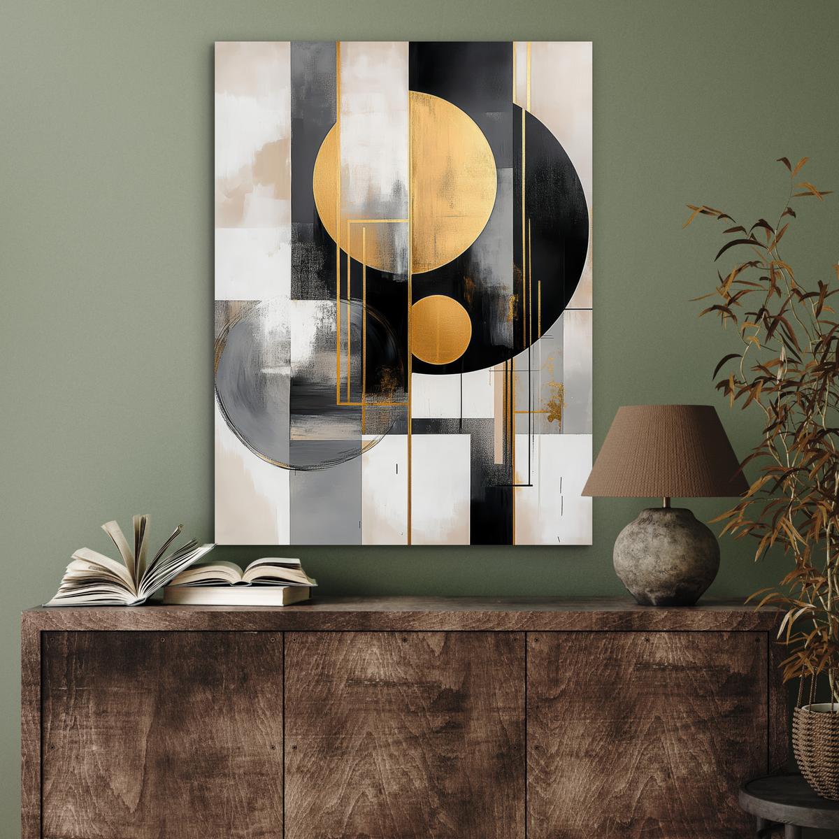 METALLBILD Abstrakt - Gold - Silber - Formen - Ästhetisch - Modern 60x80 cm - Goldfarben, Metall (60/80cm) - MuchoWow