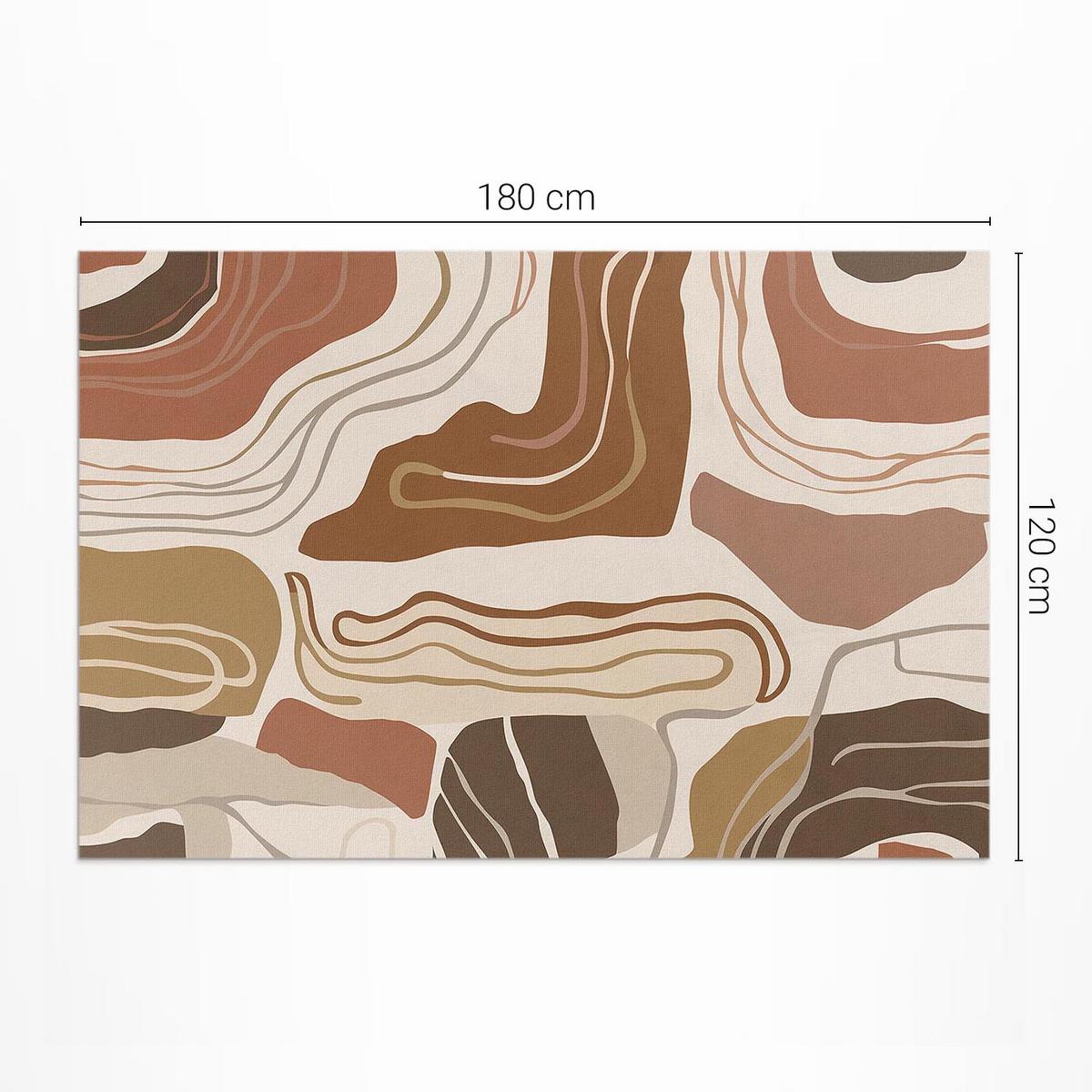 TEPPICH 120x180 cm Pastell-Boho Formen Unregelmäßige Linien & Flecken - Walnussfarben, Kunststoff (120/180cm) - Wallfluent