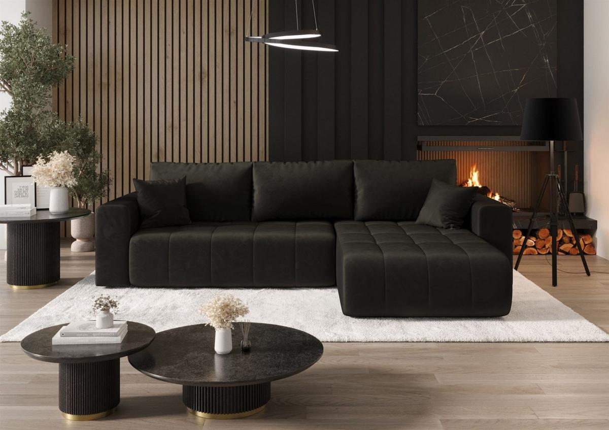 ECKSOFA Camila - Dunkelgrau, Holzwerkstoff/Textil (280/185cm) - Fun Möbel