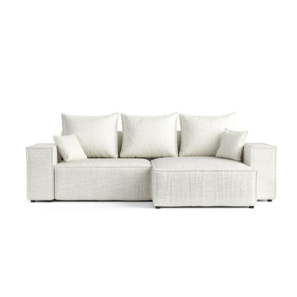 ECKSOFA SENSO mit Schlaffunktion Hellbeige im City Stoff - Beige/Schwarz, Holz/Holzwerkstoff (255/148cm) - AltaBeds