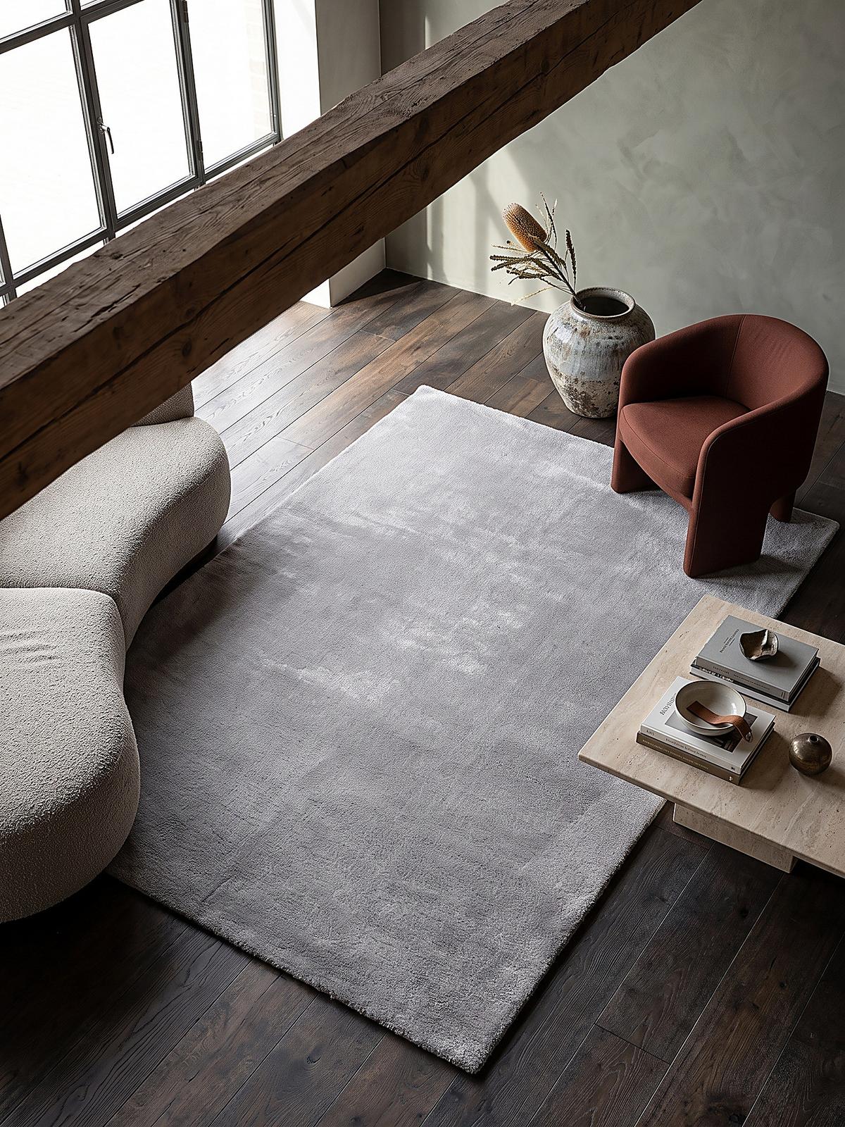 HOCHFLORTEPPICH Antirutsch Uni ALDAN Polyester Grau 200 x 280 cm - Grau, Textil (200/280cm) - KADIMA DESIGN