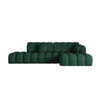 ECKSOFA mit Schlaffunktion Ottomane RECHTS OLEA-L2 321x164x75 Grün Velours - Schwarz/Hellgrün, Holzwerkstoff/Kunststoff (164/321cm) - ALTDECOR