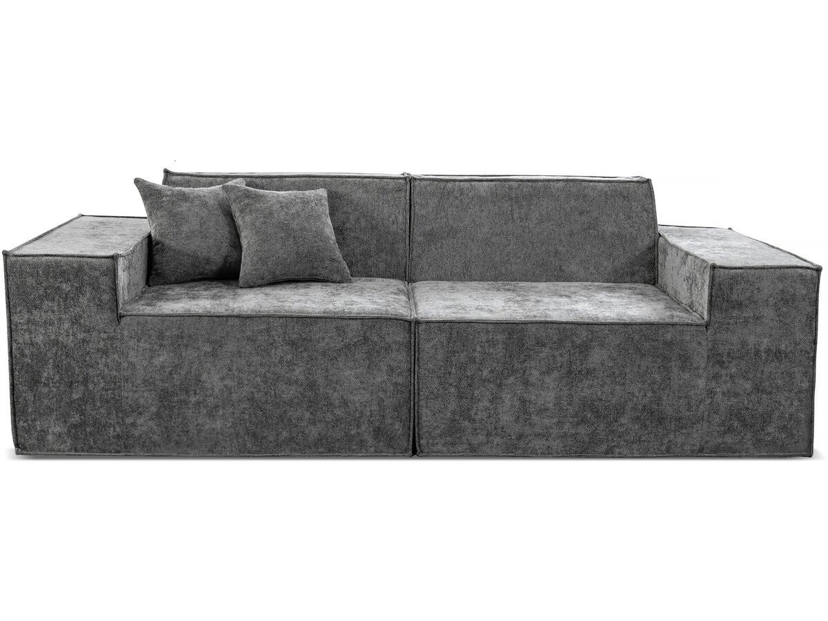 EINZELSOFA lusso Grau - Grau, Textil (100/70/220cm) - Habitat Garten
