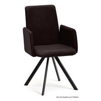 ARMLEHNSTUHL (8er-Set) Daune 52x92x60 Schwarz/Espresso - Dunkelbraun/Schwarz, Kunststoff (60/92/52cm) - 58aufmkessel