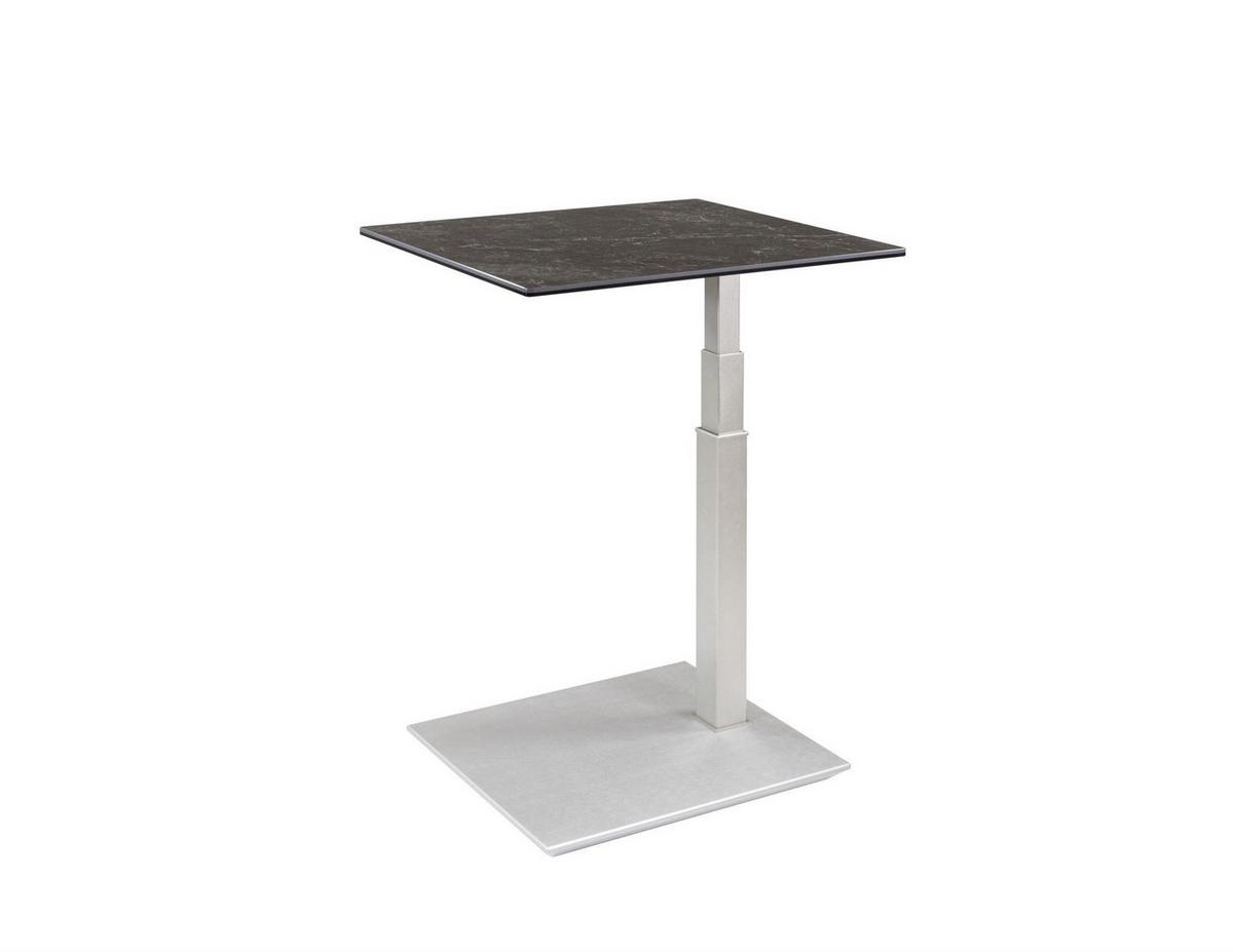 BEISTELLTISCH Chandra 55x47x54 höhenverstellbar Perlsilber/Keramik - Grau, Keramik (55/47/54cm) - 58aufmkessel
