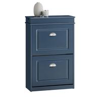 SCHUHSCHRANK mit 2 Klappen Blau 54x82x24cm - Blau, Holzwerkstoff (55/83/24cm) - SoBuy