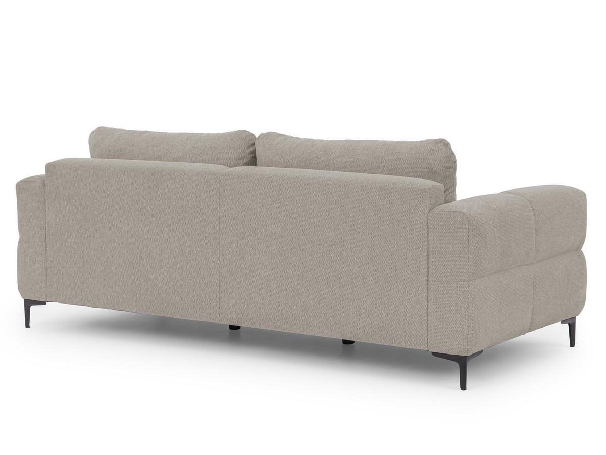 3-SITZER-SOFA Cardea in Bubble-Optik aus weichem Taupe Strukturstoff mit hohem Sitzkomfort - Taupe/Schwarz, Holz/Textil (217/80/97cm) - S-Style Möbel