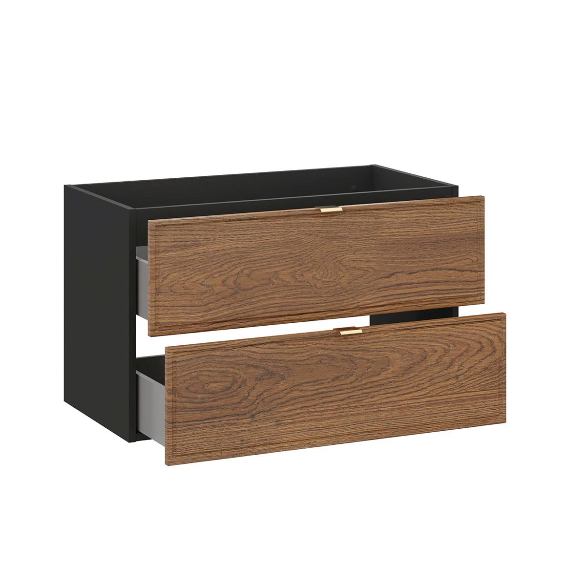 WASCHTISCH 80.2cm Elena Holz und Schwarz - Schwarz, Holzwerkstoff (80.2/52/46cm) - Petits-meubles