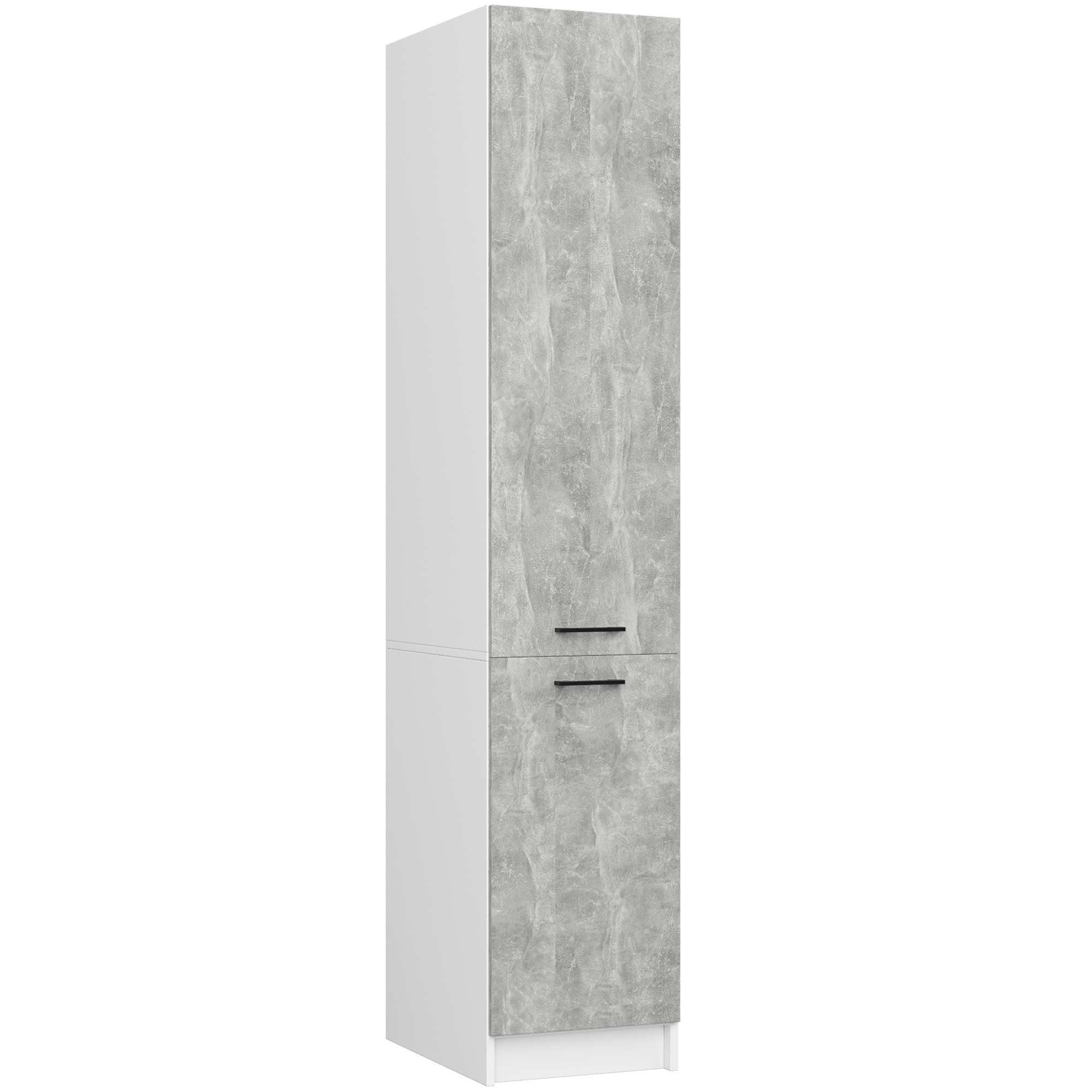 HOCHSCHRANK Weiß, Beton 205/40/57 - Weiß, Holzwerkstoff (40/205/57cm) - RAUMHIRSCH FURNITURE