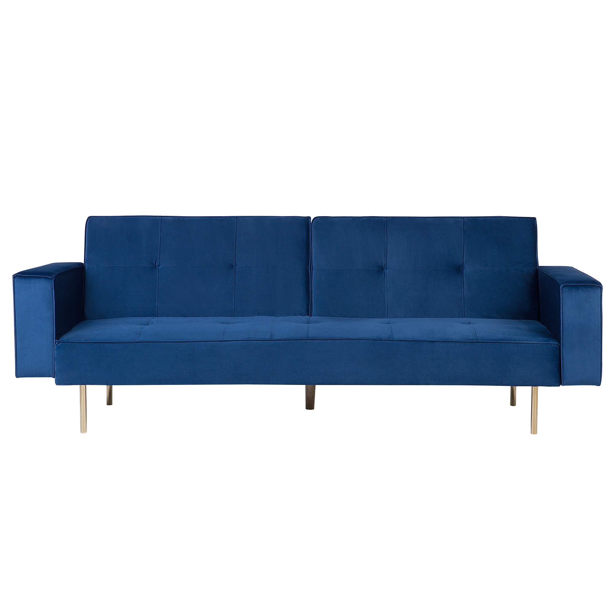 3-SITZER-SCHLAFSOFA Samtstoff Marineblau Visnes - Hellblau, Textil (218/80/81cm) - Beliani