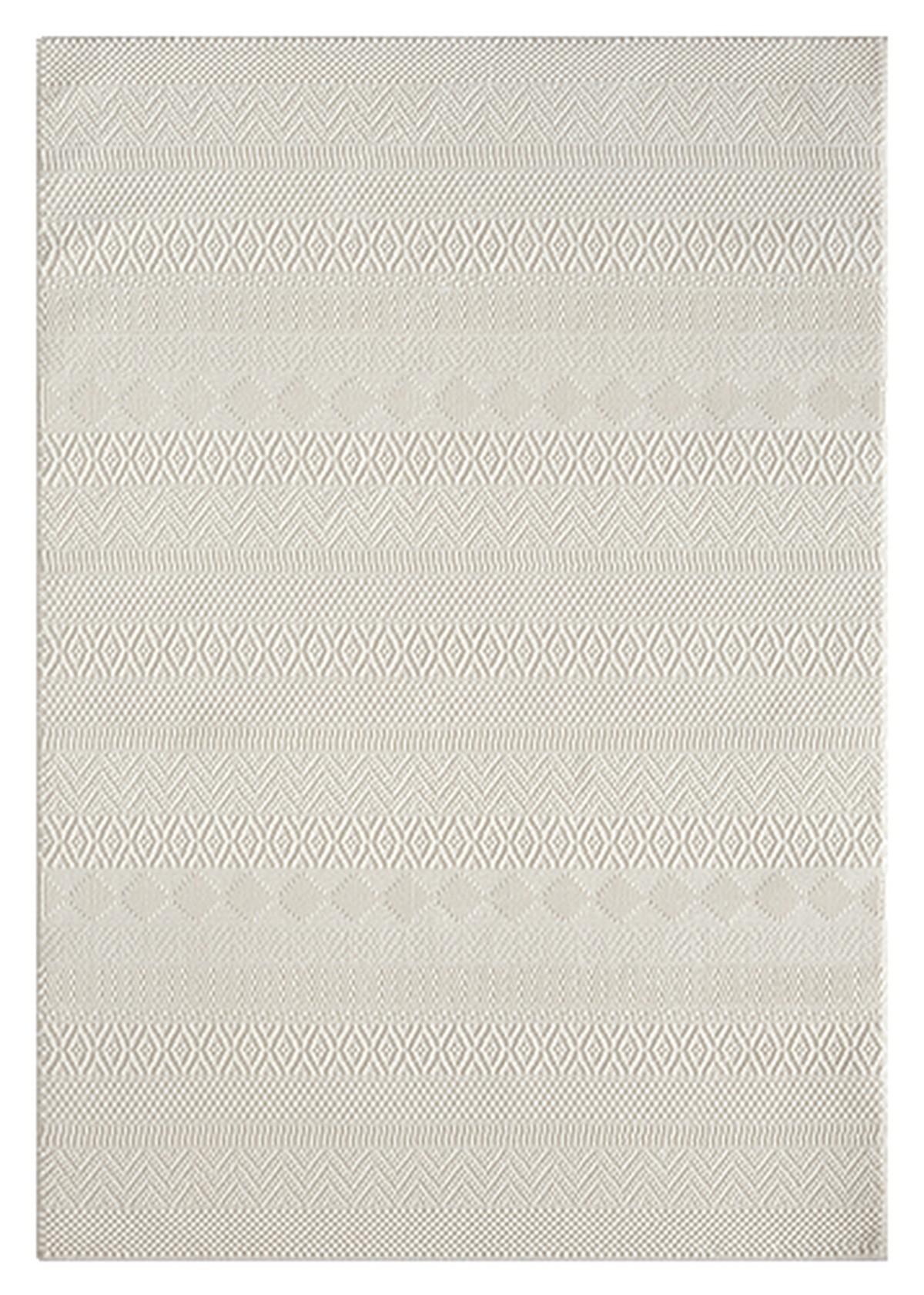 LÄUFER KASOS Waschbar Gestreift Polyester Creme 80 x 300 cm - Beige, Textil (80/300cm) - KADIMA DESIGN