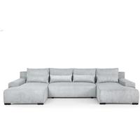 WOHNLANDSCHAFT Benny U hellgrau - Hellgrau/Schwarz, Textil/Metall (350/85/186cm) - Beautysofa