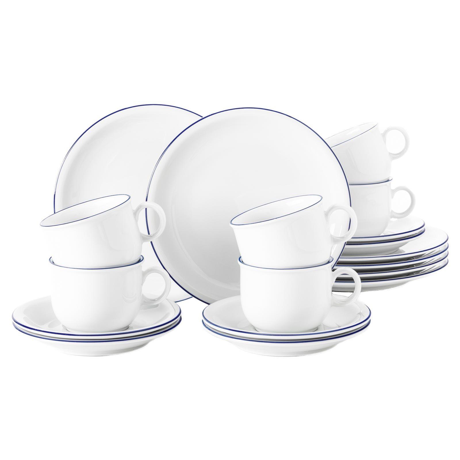 KAFFEESERVICE Compact Blaurand weiß-blau 18-tlg. - Blau/Weiß, Keramik (24/18.1/43cm) - Seltmann Weiden