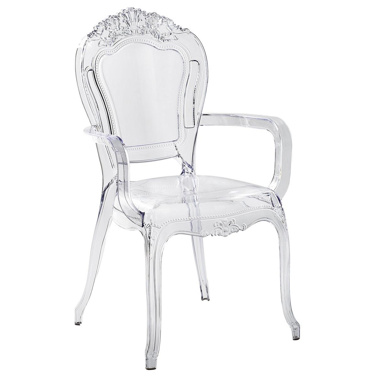 ESSZIMMERSTUHL 2er-Set Kunststoff Transparent Vermont - Transparent/Schwarz, Kunststoff (52/98/53cm) - Beliani