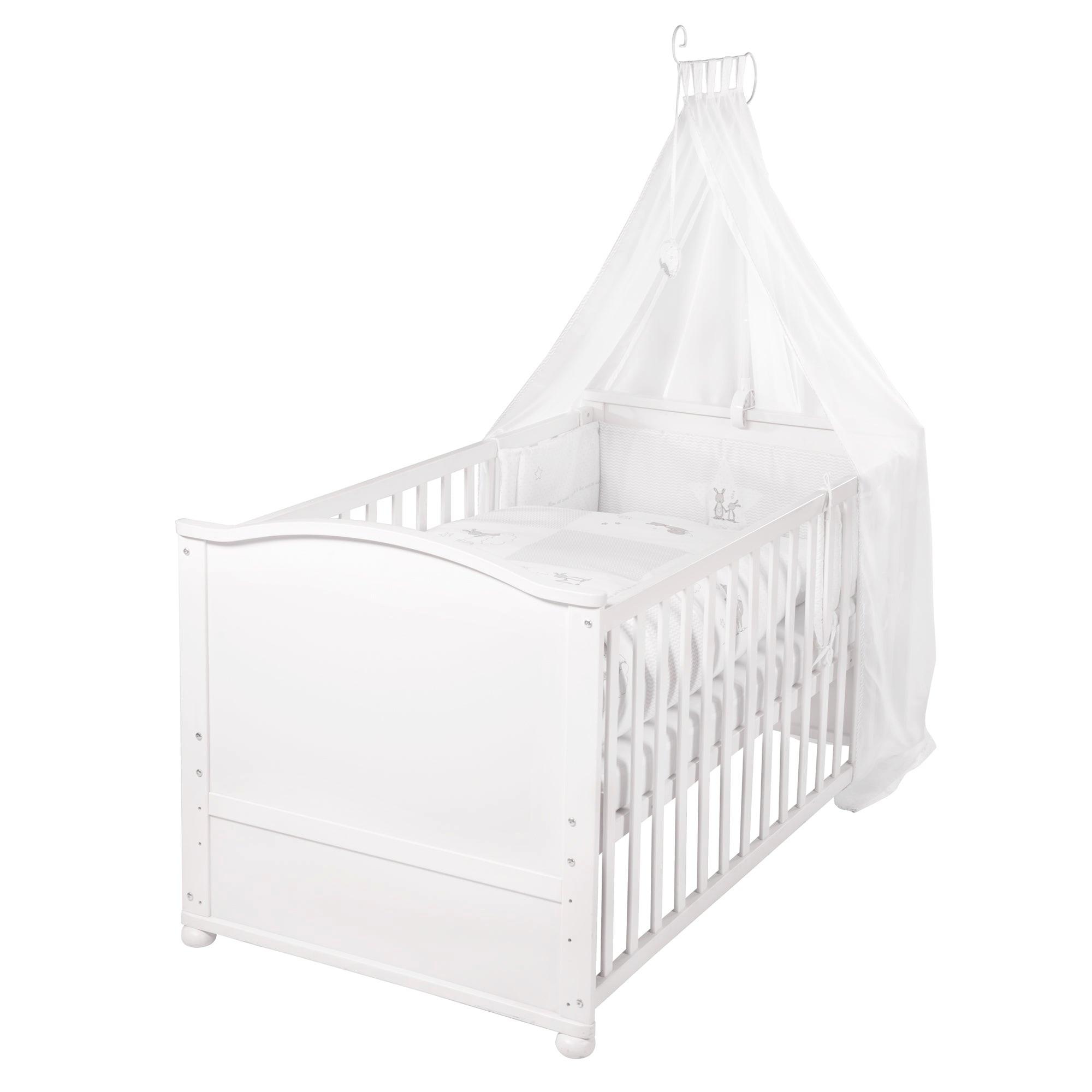 BABYBETT Hase 70 x 140 cm weiß - Weiß, Holzwerkstoff (70/140cm) - Roba