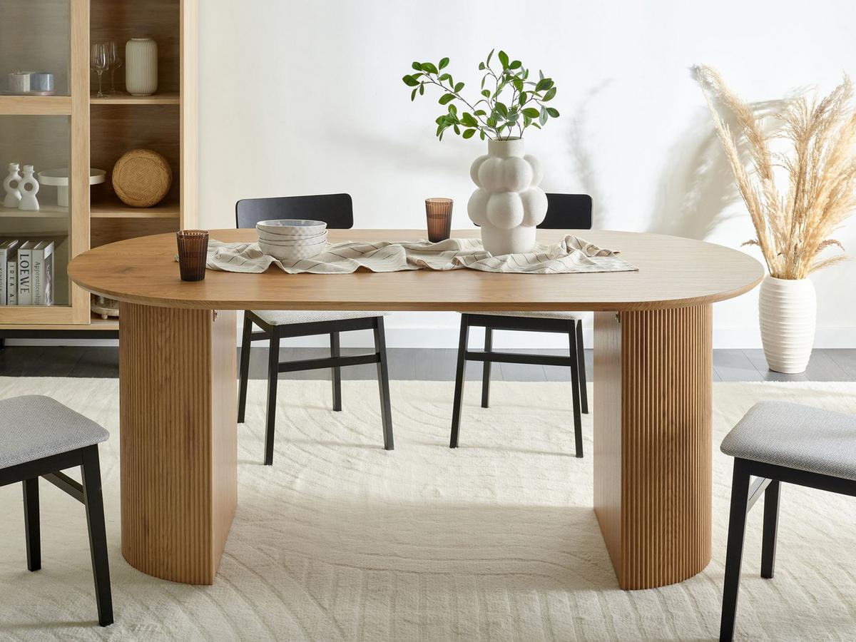 ESSTISCH Hellbraun 180/90 cm Savory - Braun, Holzwerkstoff (180/90/75cm) - Beliani