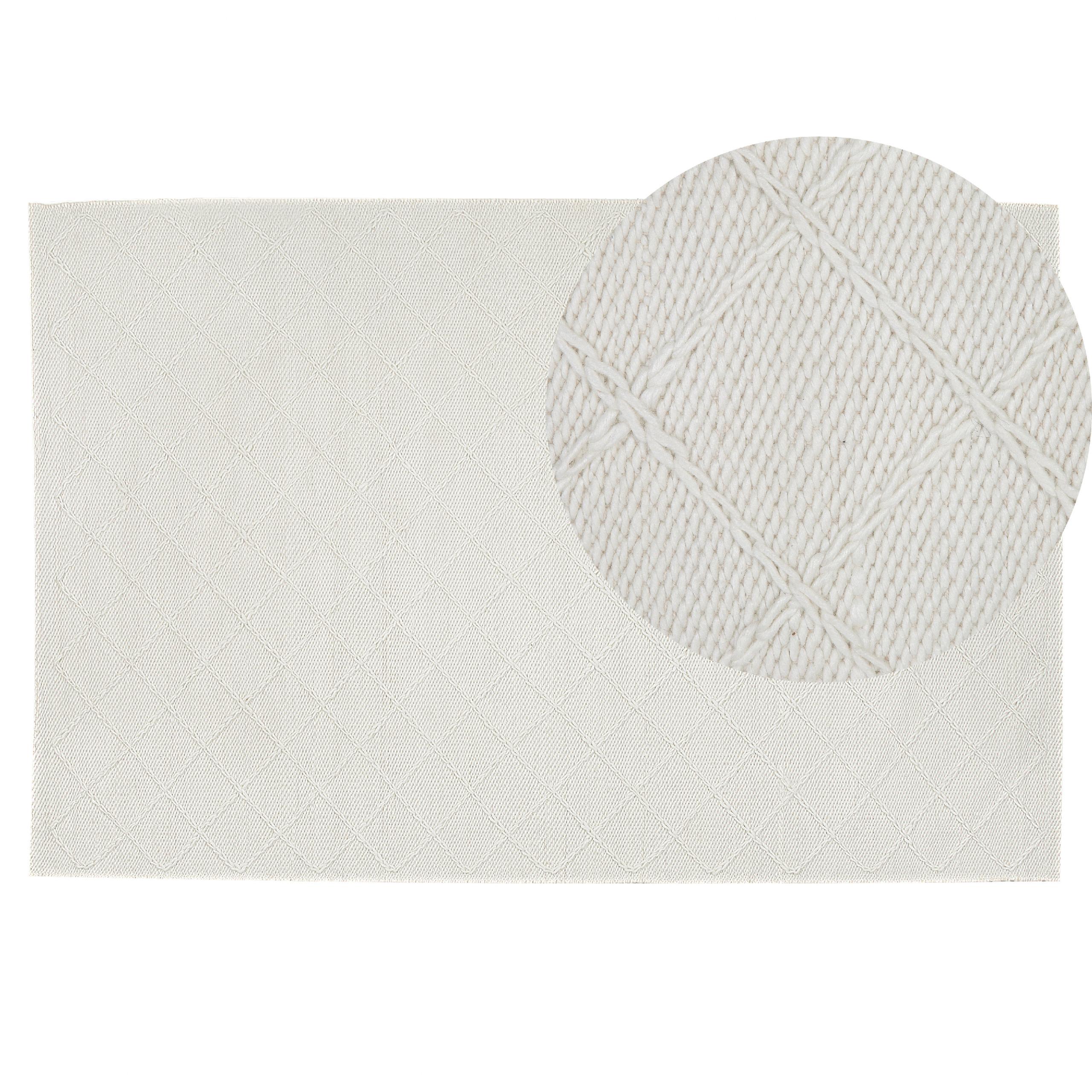 KURZFLOR-TEPPICH Ellek 200/140 cm - Weiß, Textil (140/200cm) - Beliani