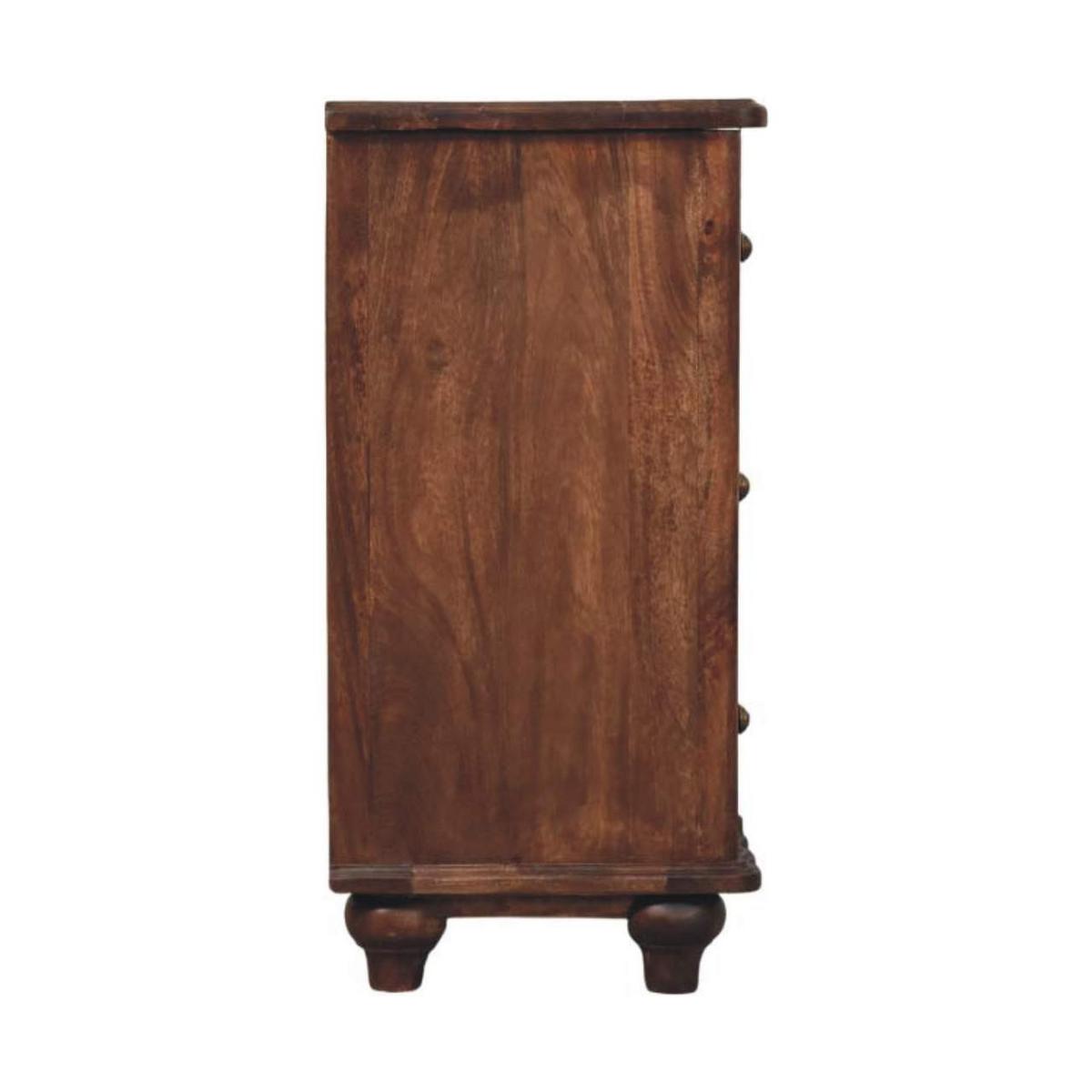 KOMMODE Camille, 3 Schubladen, Dunkelbraun - Dunkelbraun/Messingfarben, Holz/Metall (85/83/40cm) - Artisan Furniture