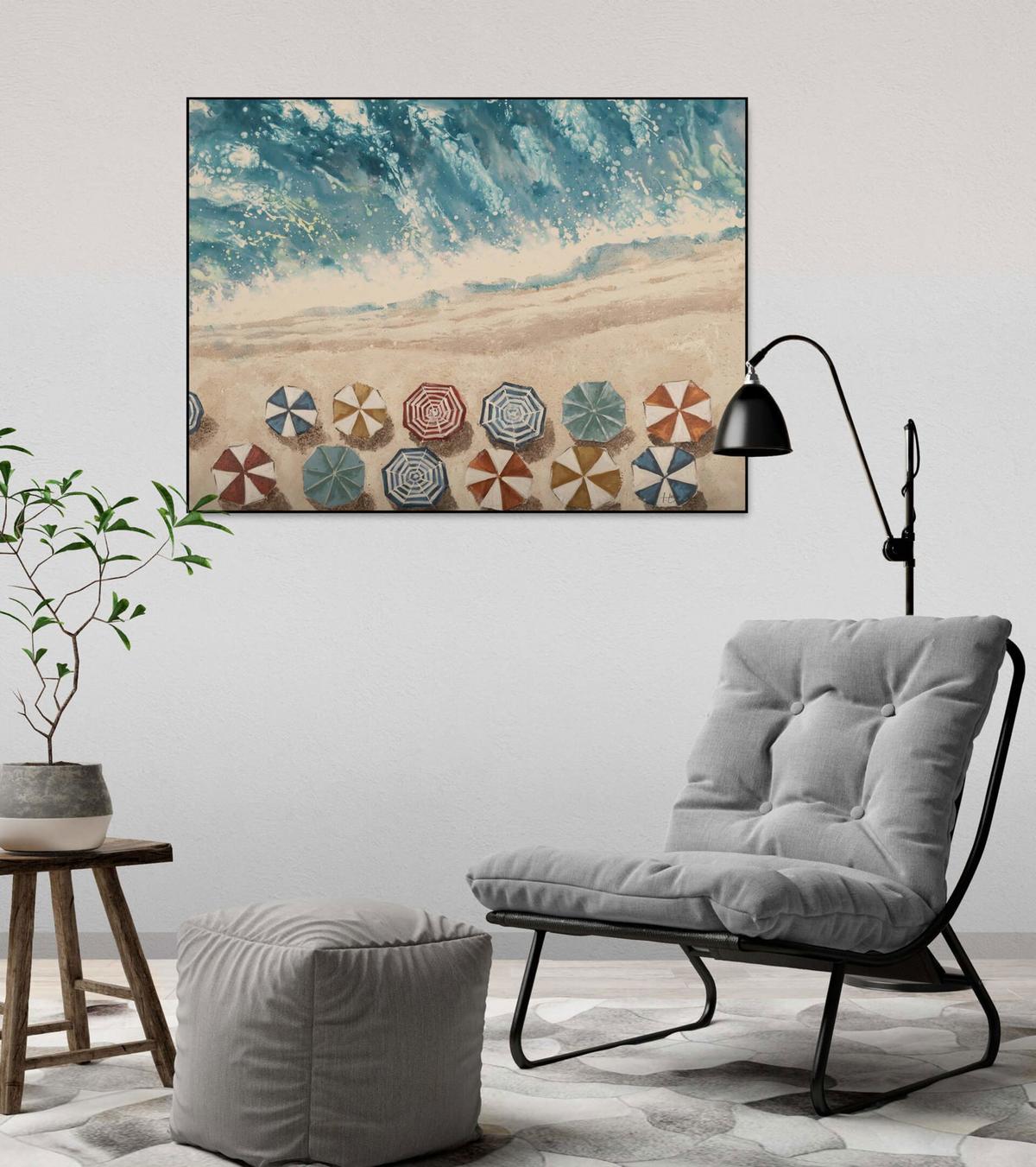 ACRYLBILD HANDGEMALT 100/75 cm - Blau, Holz/Textil (100/75cm) - KUNSTLOFT