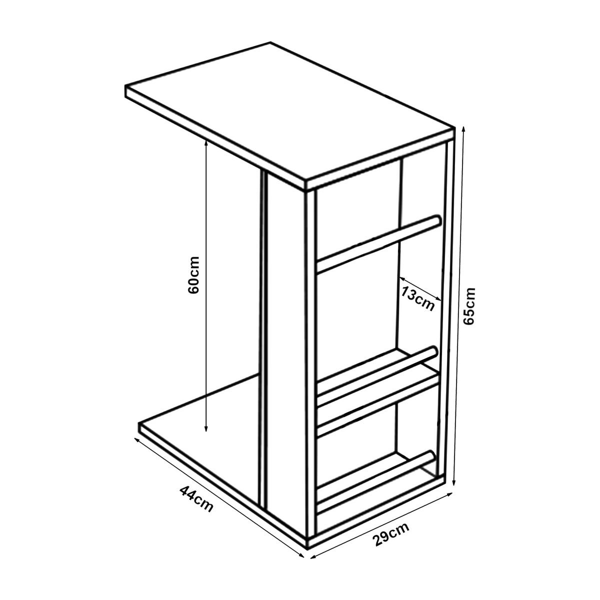 BEISTELLTISCH Siikainen - Schwarz, Holzwerkstoff (29/44/65cm) - [en.casa]