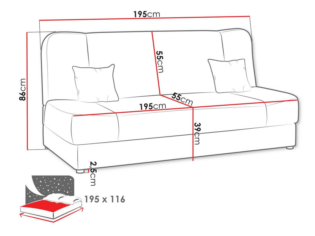 SCHLAFSOFA Jonas Style - Grau, Holz/Textil (195/86/87cm)