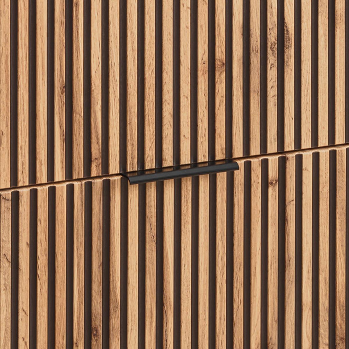 DOPPELWASCHTISCH 120.4cm Gaia Holz in Eichenoptik und Schwarz - Schwarz, Holzwerkstoff (120.4/57/46cm) - Petits-meubles