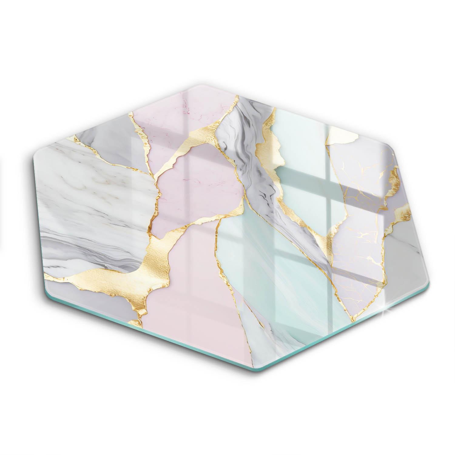 GLASPLATTE 40 cm Pastell Marmor Muster - Pink, Glas (40/40cm) - Wallfluent