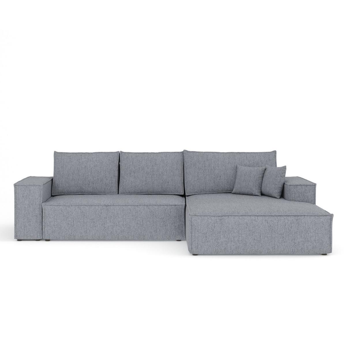 ECKSOFA TAURI mit Schlaffunktion Grau im Neve Stoff - Schwarz/Grau, Holz/Holzwerkstoff (294/185cm) - AltaBeds