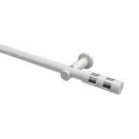 GARDINENSTANGE Platon Mavell 600 cm (geteilt in 3 x 200 cm), 1-läufig (ohne Ringe), 20 mm Ø Weiß - Chromfarben/Weiß, Metall (600cm) - INTERDECO