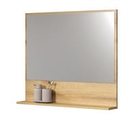 BADSPIEGEL Evoke Eiche 80 cm, Badezimmer Spiegel mit Ablage - Eichefarben, Glas/Holzwerkstoff (14/74/80cm) - Top.Furn