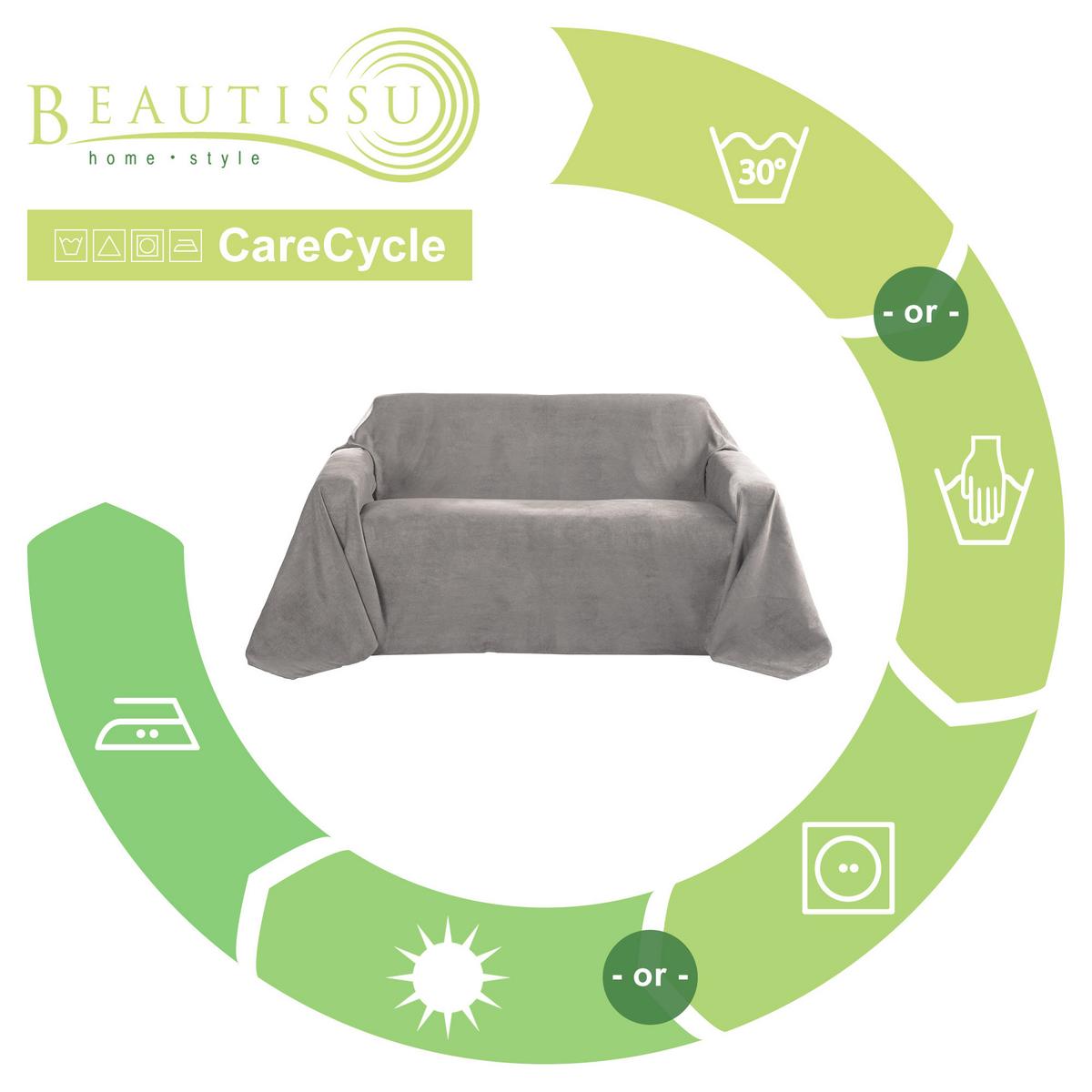 TAGESDECKE Romantica Wildleder Optik 210/280 cm Anthrazit - Anthrazit, Textil (210/280cm) - Beautissu 