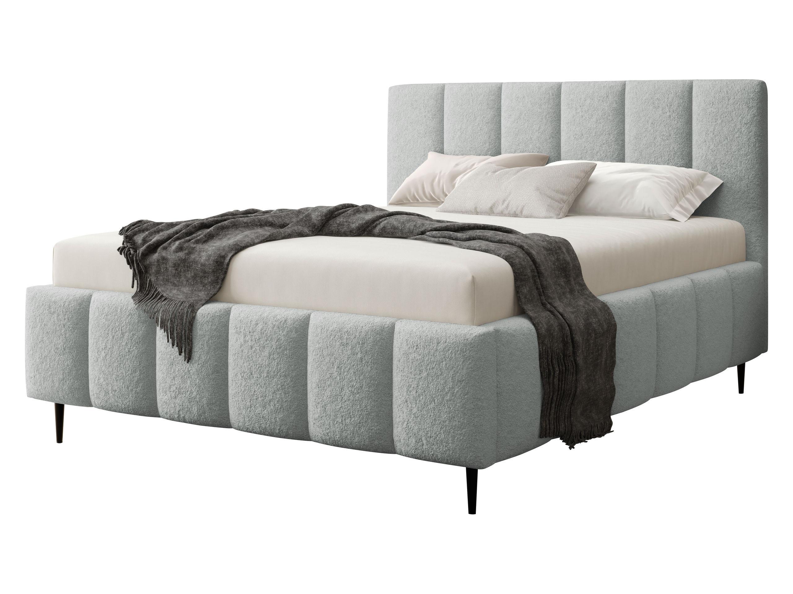 POLSTERBETT Lunaro Leg - Hellgrau/Schwarz, Holz/Textil (140/200cm) - MIRJAN24