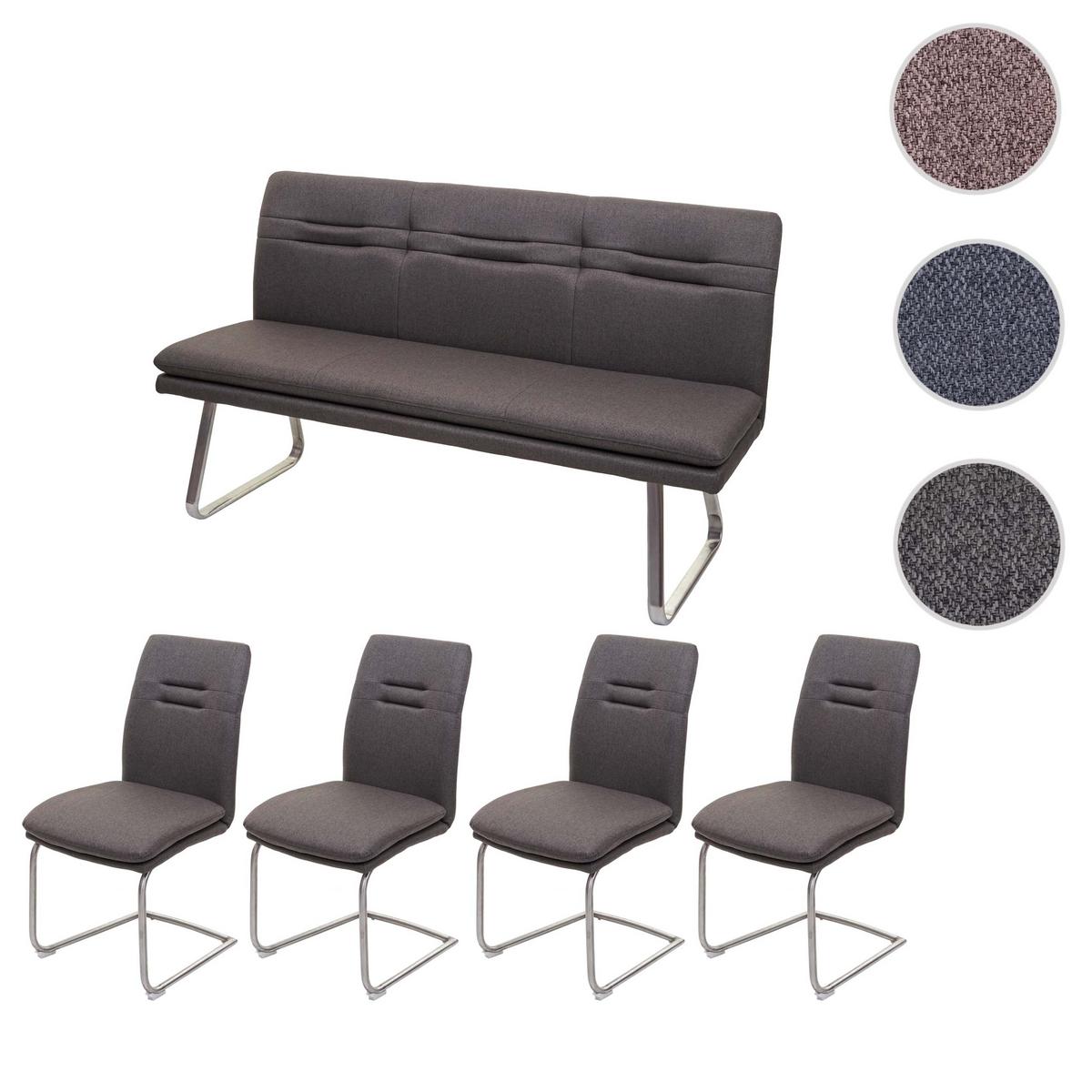 ESSZIMMER-SET Grau, Braun 5er-Set - Braun/Grau, Textil (160/92/58cm) - MCW