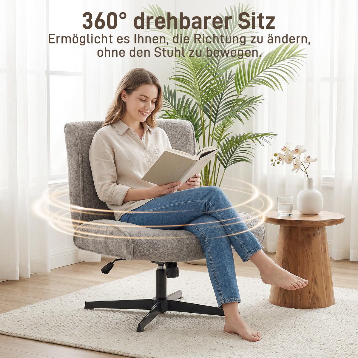 RELAXSESSEL drehbar aus Polyester Grau - Schwarz/Grau, Textil/Metall (63/90/75cm) - HOMCOM
