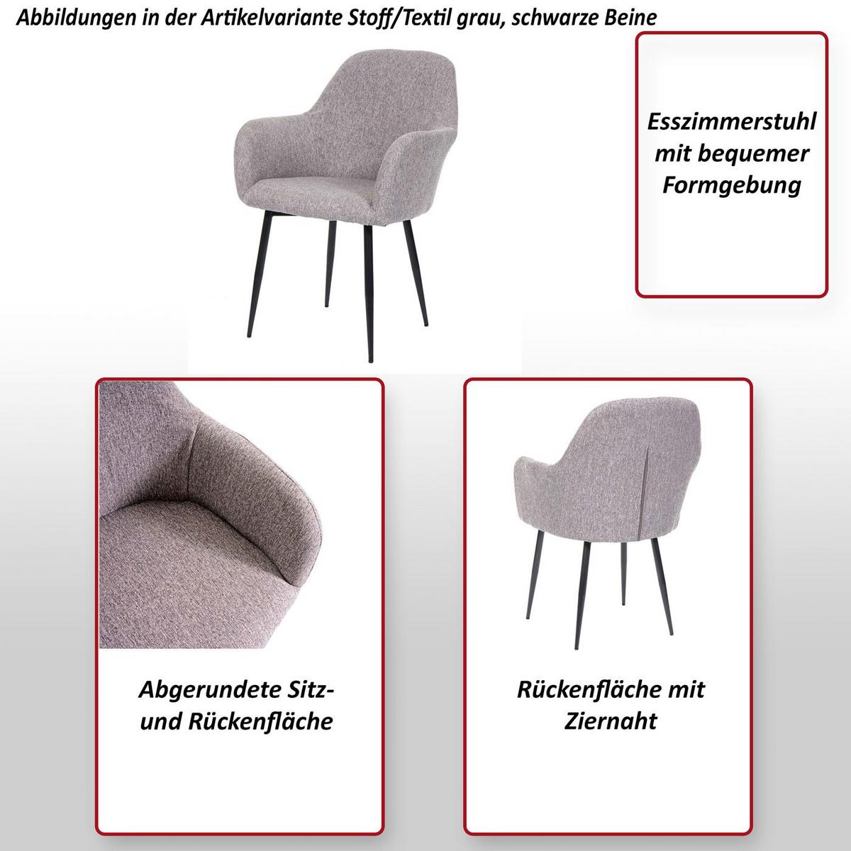 ESSZIMMERSTUHL Hellblau 2er-Set - Schwarz/Hellblau, Textil (57/83/57cm) - MCW